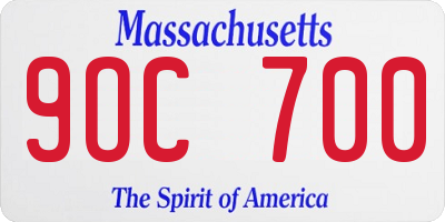 MA license plate 9OC700