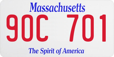 MA license plate 9OC701