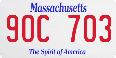 MA license plate 9OC703