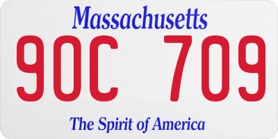 MA license plate 9OC709