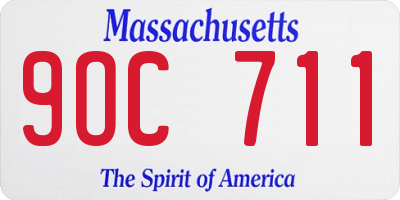 MA license plate 9OC711