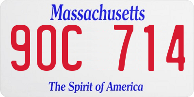 MA license plate 9OC714