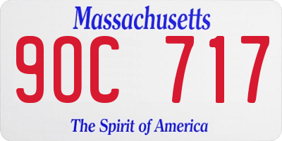MA license plate 9OC717
