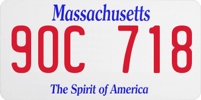 MA license plate 9OC718