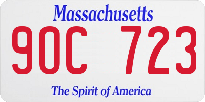 MA license plate 9OC723