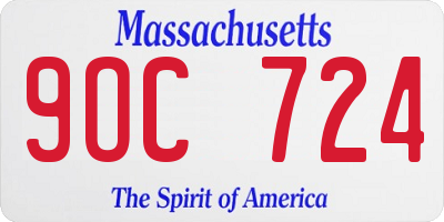 MA license plate 9OC724