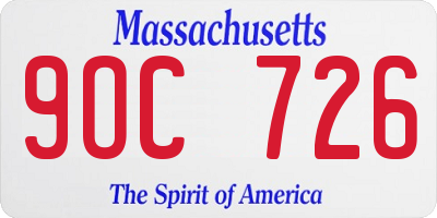 MA license plate 9OC726