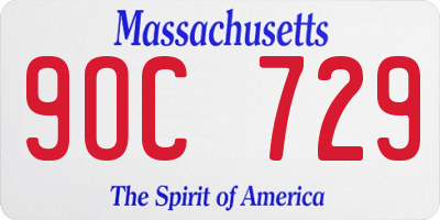 MA license plate 9OC729