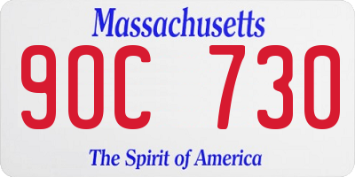 MA license plate 9OC730