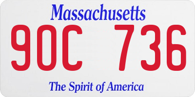 MA license plate 9OC736