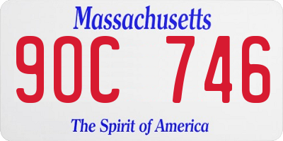 MA license plate 9OC746
