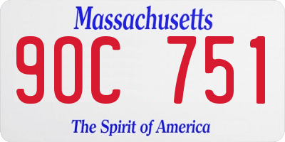 MA license plate 9OC751