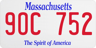 MA license plate 9OC752