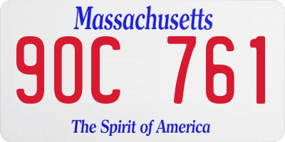 MA license plate 9OC761