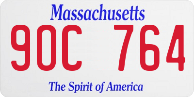 MA license plate 9OC764