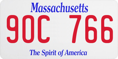 MA license plate 9OC766