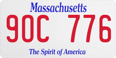 MA license plate 9OC776