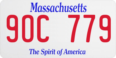 MA license plate 9OC779