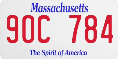 MA license plate 9OC784