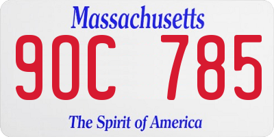 MA license plate 9OC785