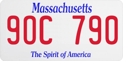 MA license plate 9OC790