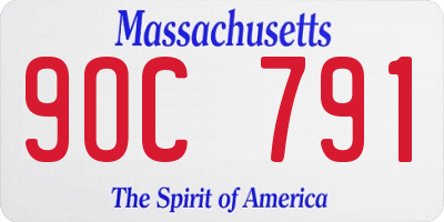 MA license plate 9OC791