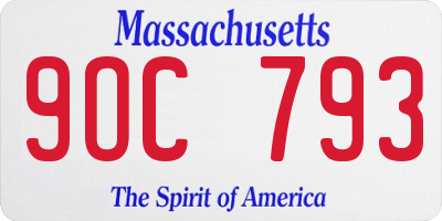 MA license plate 9OC793
