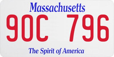 MA license plate 9OC796