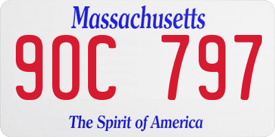 MA license plate 9OC797