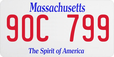 MA license plate 9OC799