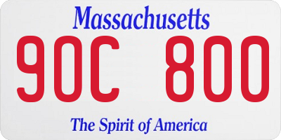 MA license plate 9OC800