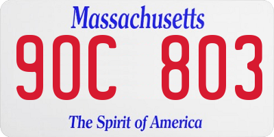 MA license plate 9OC803