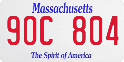 MA license plate 9OC804