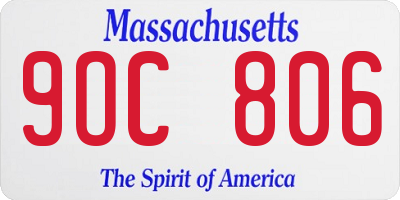 MA license plate 9OC806