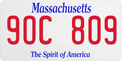 MA license plate 9OC809