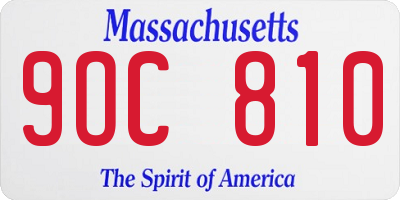 MA license plate 9OC810