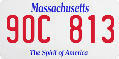 MA license plate 9OC813