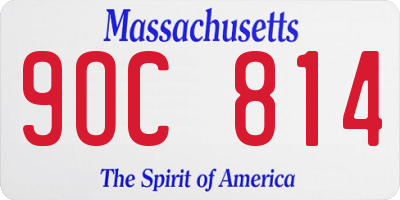 MA license plate 9OC814