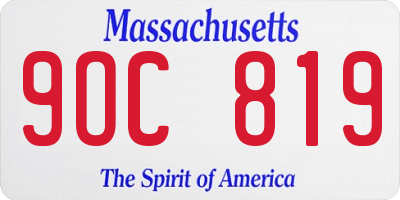 MA license plate 9OC819