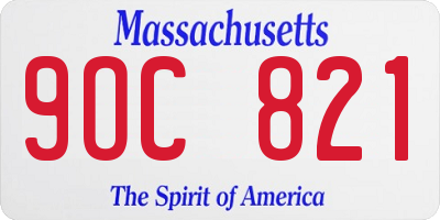 MA license plate 9OC821