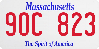 MA license plate 9OC823