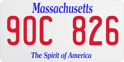 MA license plate 9OC826