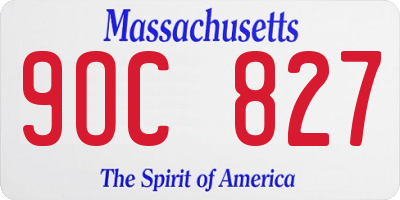 MA license plate 9OC827