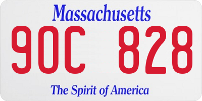MA license plate 9OC828