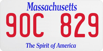 MA license plate 9OC829