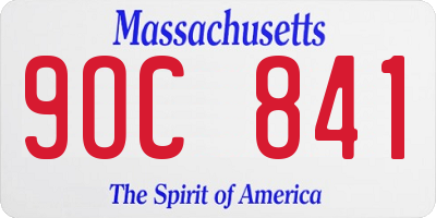 MA license plate 9OC841