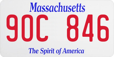MA license plate 9OC846