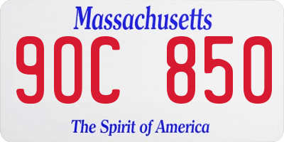 MA license plate 9OC850