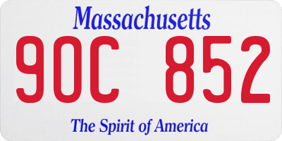 MA license plate 9OC852