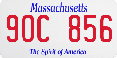 MA license plate 9OC856